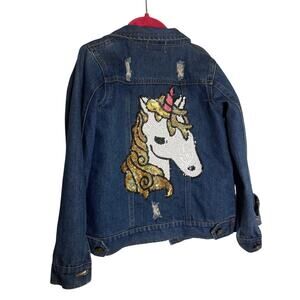 Lola & The Boys Sequin Uniform Denim Jacket Girl's Sz. 6